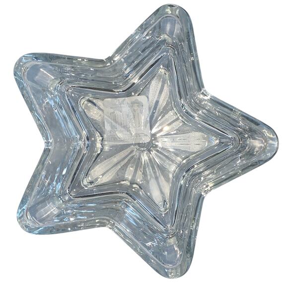 Libbey 6" Star-Shaped Clear Heavy Glass Dish Snack Trinket Bowl Decor NEW - Picture 5 of 8